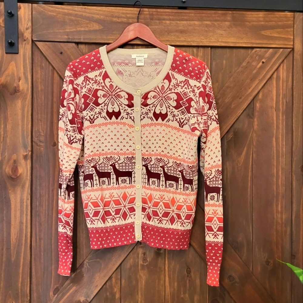 Sundance Catalog Cotton Cardigan L